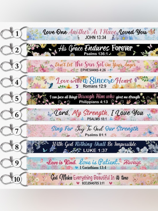 unbranded Accessories - Inspirational Scripture Keychain Wristlet Floral NWOT